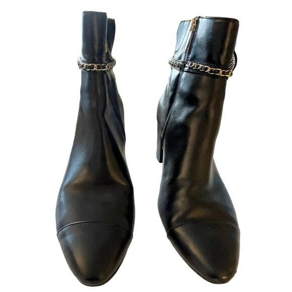 Anne Klein Suri Black Chain Ankle Boots Size 8.5 NEW - Picture 4 of 10